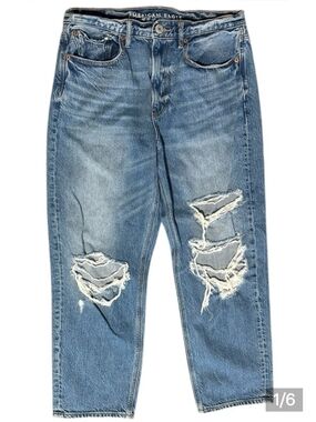 American Eagle Outfitters Men's Distressed Light Blue Ripped Jeans